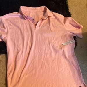 Soft Pink Polo Shirt with Textured Fabric